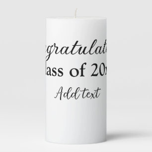 Simple graduation congratulations minimal add clas pillar candle
