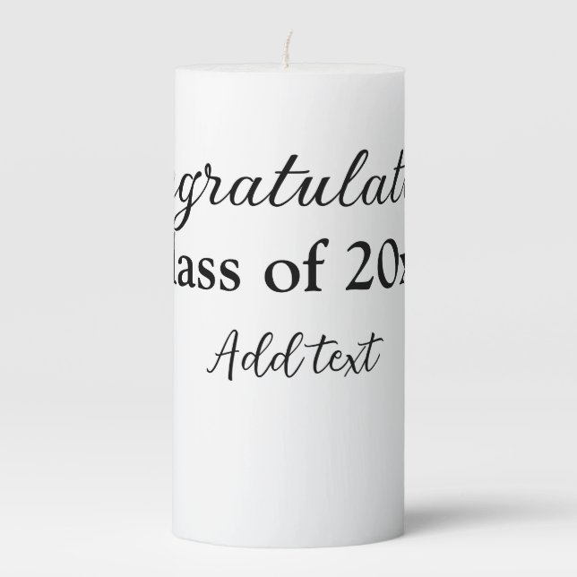 Simple graduation congratulations minimal add clas pillar candle (Front)