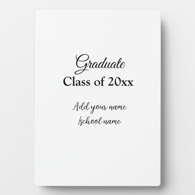 Simple graduation congratulations minimal add clas plaque (Front)