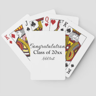Simple graduation congratulations minimal add clas poker cards