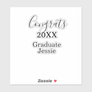Simple graduation congratulations minimal add clas sticker