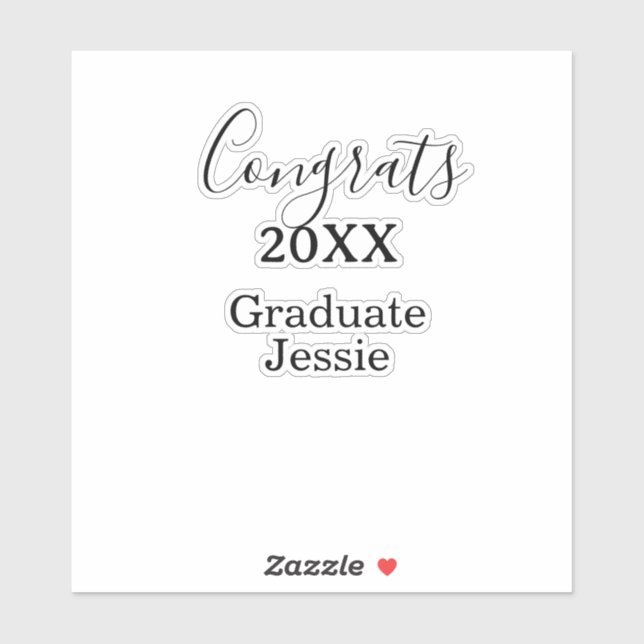 Simple graduation congratulations minimal add clas sticker (Sheet)