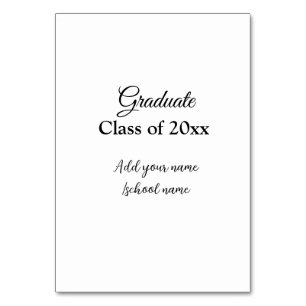Simple graduation congratulations minimal add clas table number