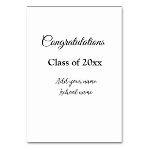 Simple graduation congratulations minimal add clas table number
