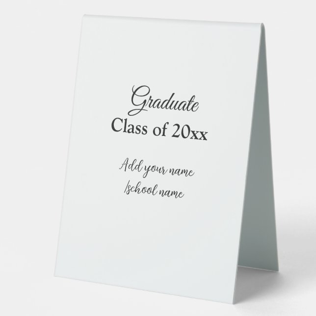 Simple graduation congratulations minimal add clas table tent (Front)