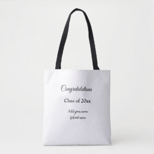 Simple graduation congratulations minimal add clas tote bag