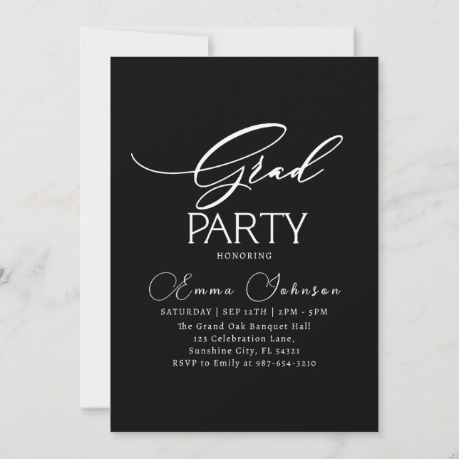 Simple Graduation Grad Announcement | 2025 Party (Back)