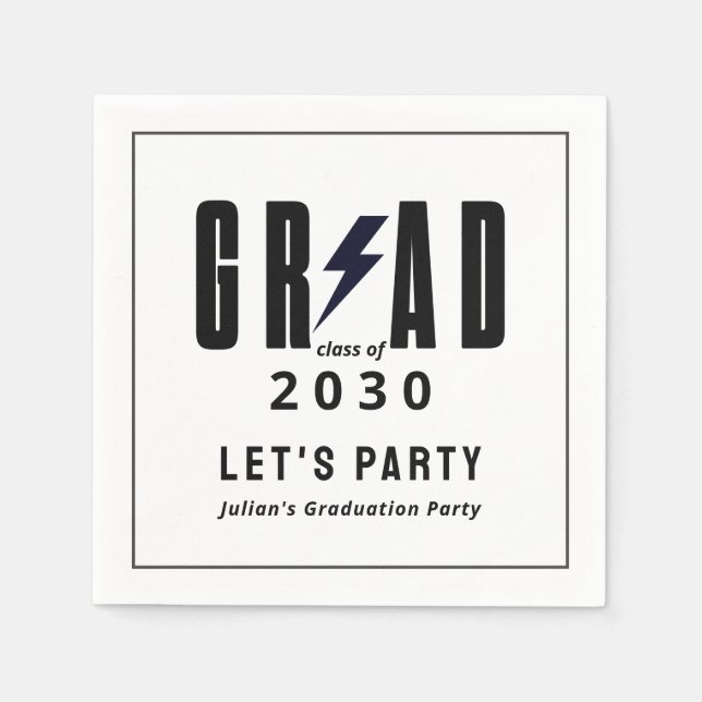 Simple Graduation Grad Party Napkins (Front)