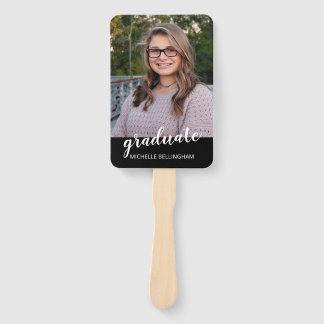Simple Graduation Hand Fan Party Favor Modern Grad