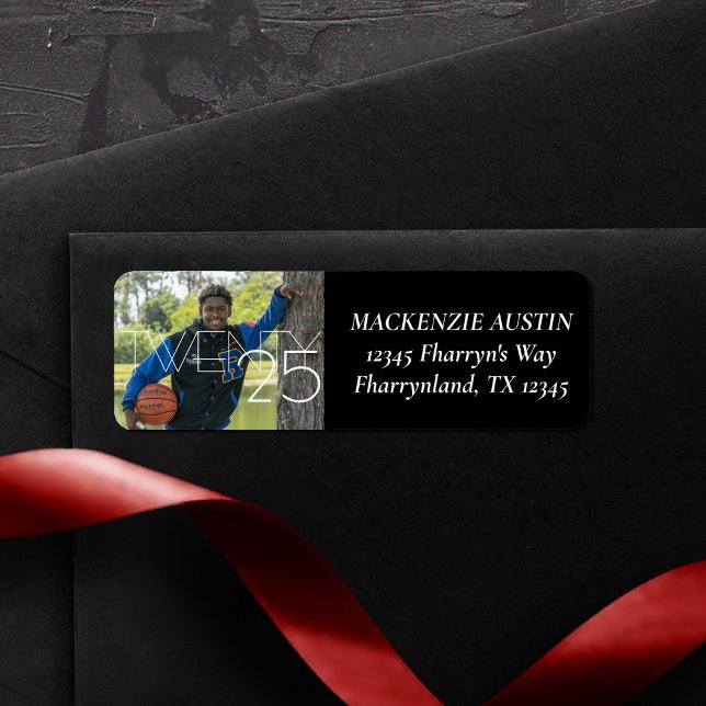 Simple Graduation | Modern Grad Photo Address Label (Creator Uploaded)