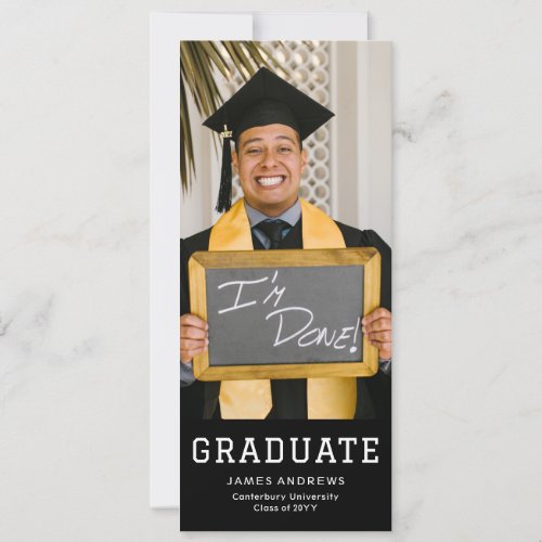 Simple Graduation Modern Stylish  Grad Party Photo Invitation