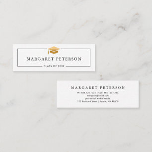 Simple Graduation Name Card Modern Minimal Insert