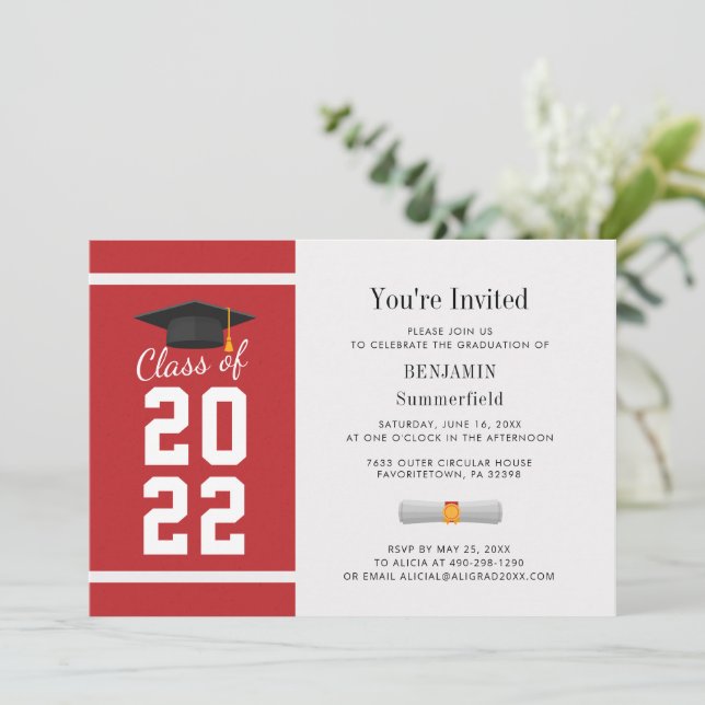 Simple Graduation Party 2025 Invitation (Standing Front)