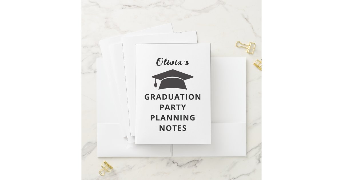 Simple Graduation Party Planning Pocket Folder | Zazzle
