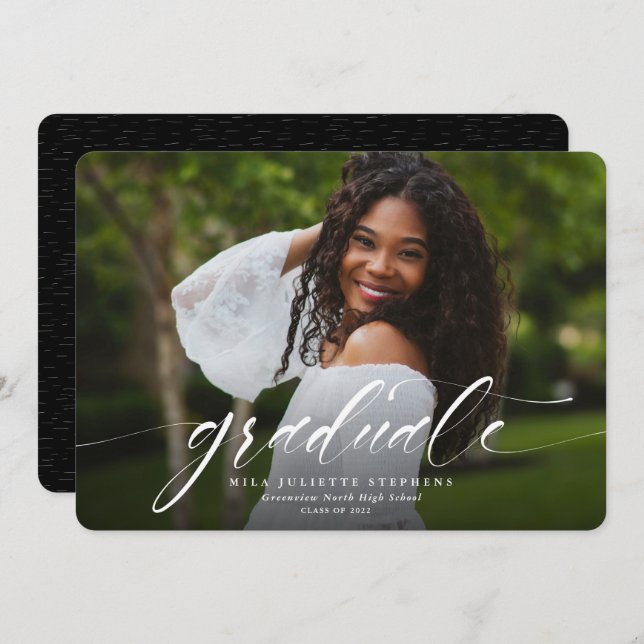 Simple graduation photo announcement (Front/Back)