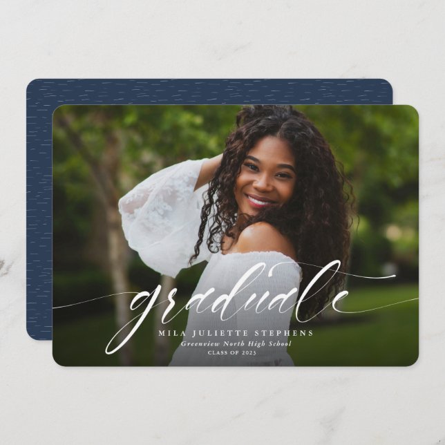 Simple graduation photo announcement (Front/Back)