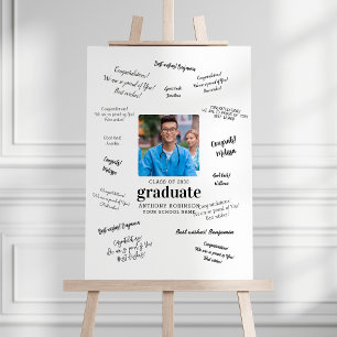 Simple Graduation Photo Guest Book Signature Foam Board