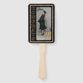 Simple Graduation Photo Hand Fan Custom Grad