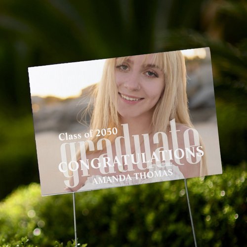 Simple Graduation Photo Minimalist Elegant  Sign