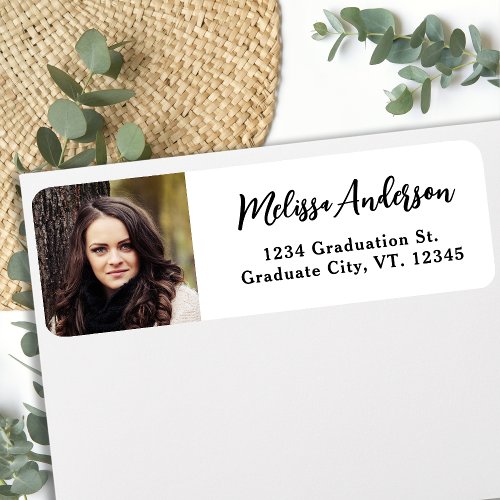 Simple Graduation Photo Return Address Label