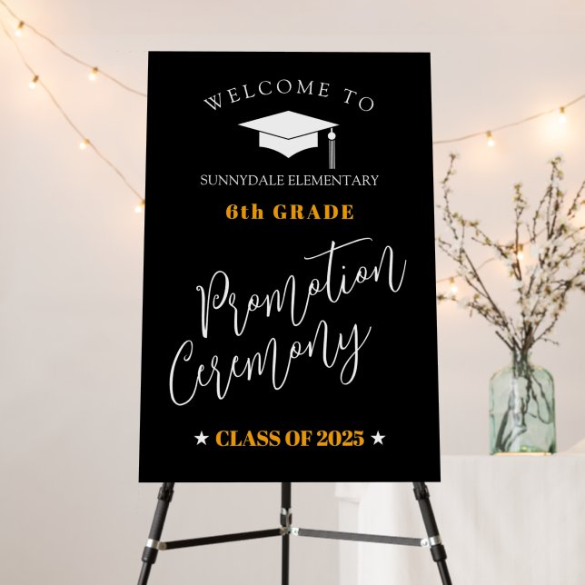 Simple Graduation Sign for school or Home -  Black (In Situ (Stand))