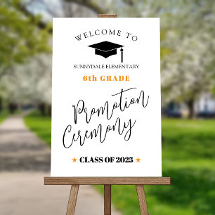 Simple Graduation Sign for school or Home (White)