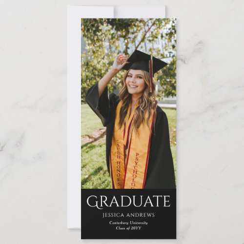 Simple Graduation Stylish Modern Grad Party Photo  Invitation