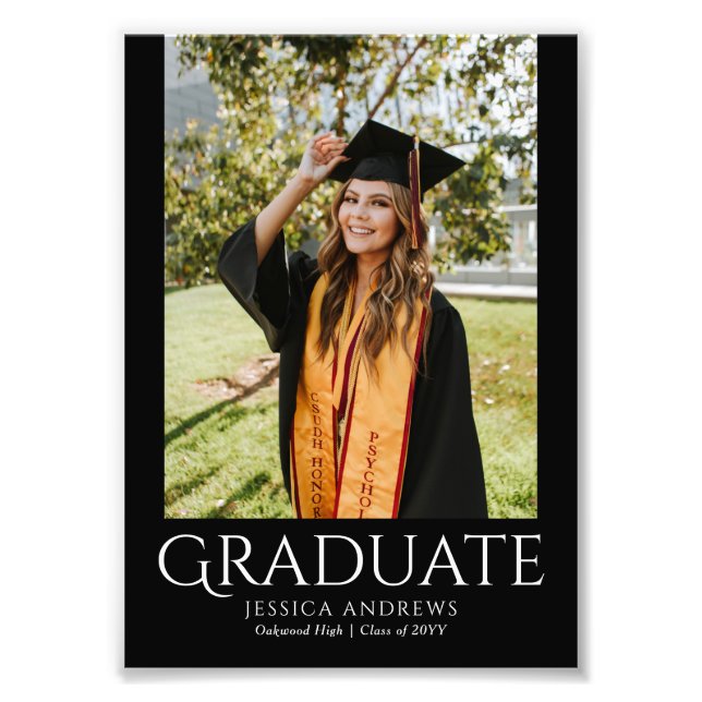 Simple Graduation Stylish Modern Graduate Photo (Front)