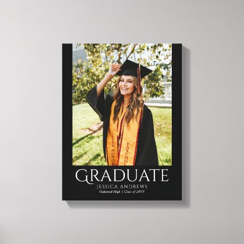 Simple Graduation Stylish Modern Graduate Photo Canvas Print