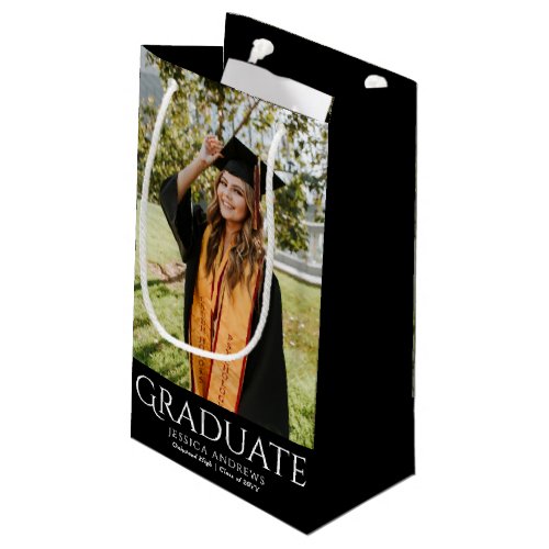 Simple Graduation Stylish Modern Graduate Photo Small Gift Bag