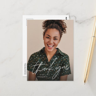 Simple graduation thank you photo postcard