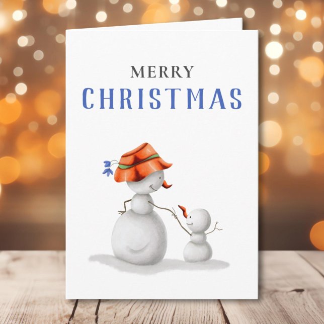 Simple Grandma Snowman Merry Christmas Card (Creator Uploaded)