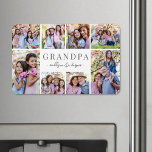 Simple Grandpa Photo Collage Magnet<br><div class="desc">Personalized "Grandpa" Large Photo Magnet with Collage. This simple and elegant photo magnet is a meaningful way to showcase cherished memories. The design features space for eight photos, arranged in a border around the edges while keeping the focus on the thoughtful message in the center. At the center, "Grandpa" is...</div>
