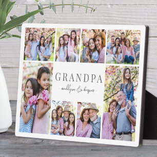 Simple Grandpa Photo Collage Plaque