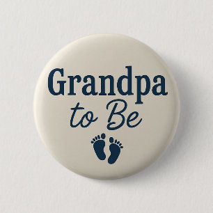 Simple Grandpa to be baby feet Button