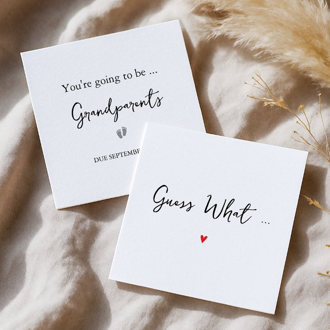 Simple Grandparents Pregnancy Announcement Card (Creator Uploaded)