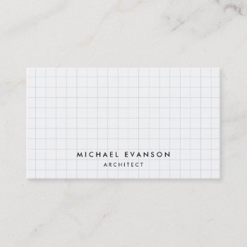 Simple Graph Paper Pattern Professional Architect Business Card by whimsydesigns at Zazzle