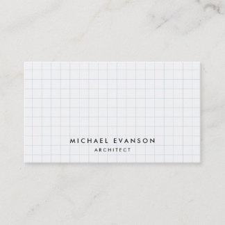 Simple Graph Paper Pattern Professional Architect Business Card