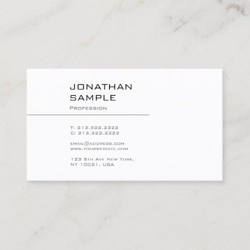 Simple Graphic Design Elegant Professional Plain Business Card
