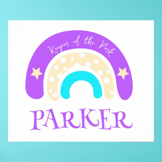 Simple graphic funky rainbow nursery name meaning poster (Creator Uploaded)