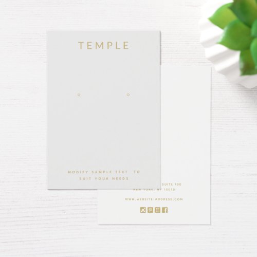 Simple Gray Add Your Logo Earring Display Card