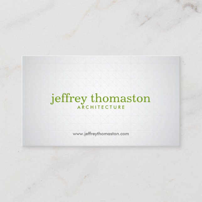 Simple Gray and Green Modern Minimal Business Card (Front)