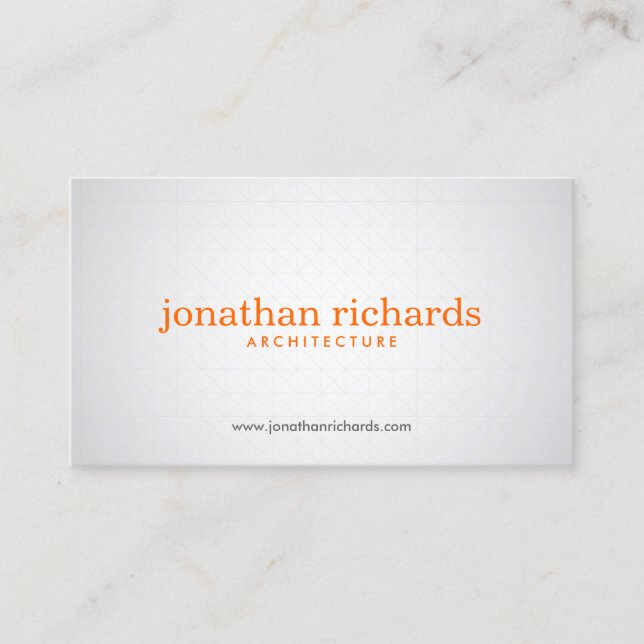 Simple Gray and Orange Modern Minimal Business Card (Front)