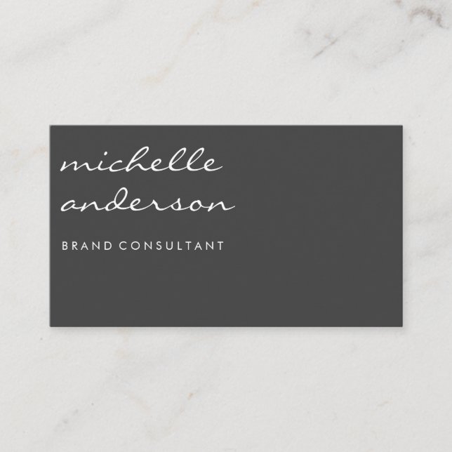 Simple Gray and Pink with White Border Business Card (Front)