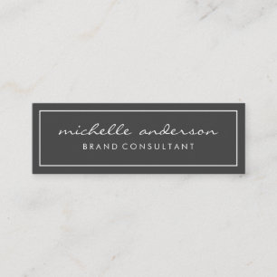 Simple Gray and Pink with White Border Mini Business Card