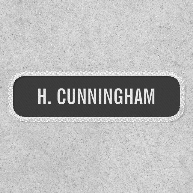 Simple Gray and White Name Patch (Front)