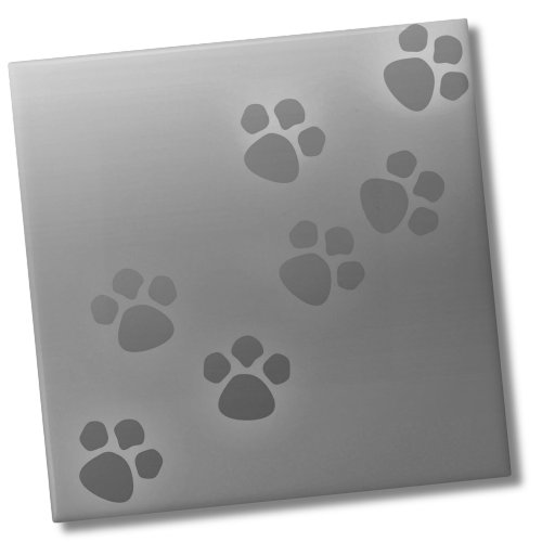 Simple Gray Animal Paw Print Ceramic Tile