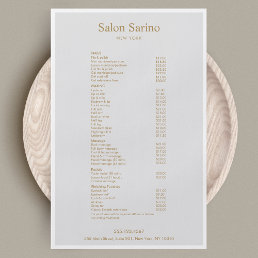 Simple Gray Beauty Salon Service Menu Flyer