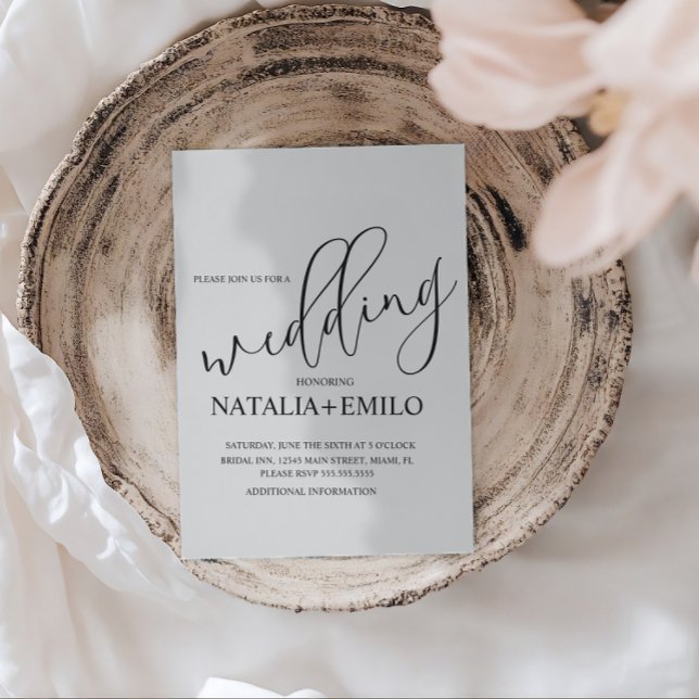 Simple Gray Black Minimalist  Invitation (Creator Uploaded)