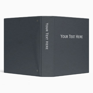Simple Gray-Blue Leather Look Customizable 3 Ring Binder